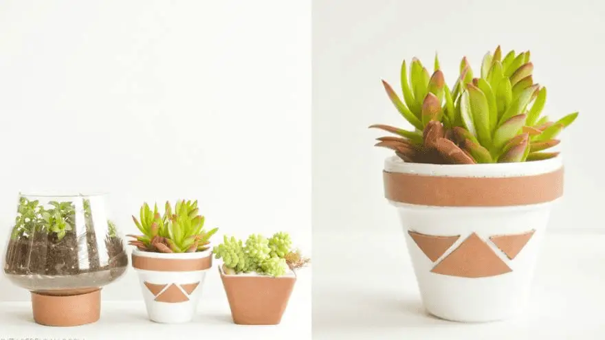 Des petits morceaux de cuir pour customiser facilement et rapidement un pot en terre cuite