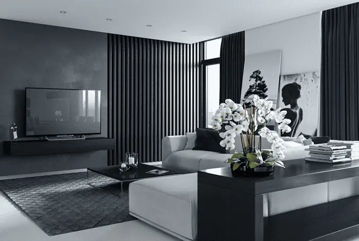 Un salon chic à l’allure premium, pour un rendu très contemporain